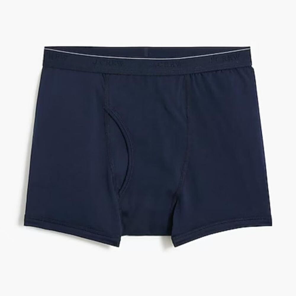 NWT J. Crew Boys Cotton Boxer Shorts Navy Blue  15/16
